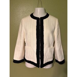 Michael Kors White Tweed Jacket 12 Luxury Runway Line Designer Made in Italy
